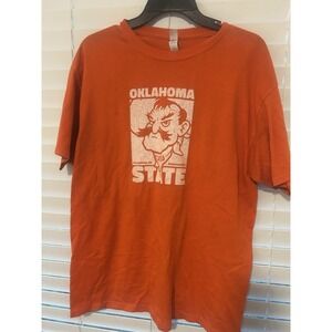Vintage 80s Jerzees Orange T-Shirt Size L Single Stitch Pistol Pete